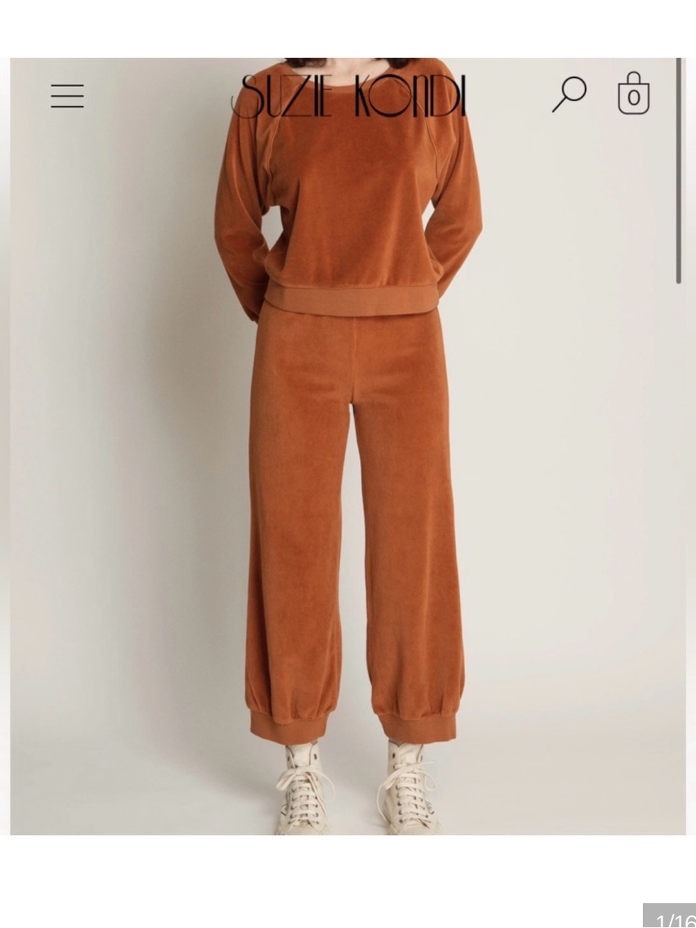 Suzi Kondi Rust-Orange Velour joggers set